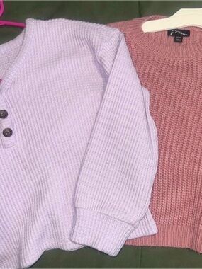Others Follow Two-Pack Ribbed Sweaters in Lavender and Dusty Rose